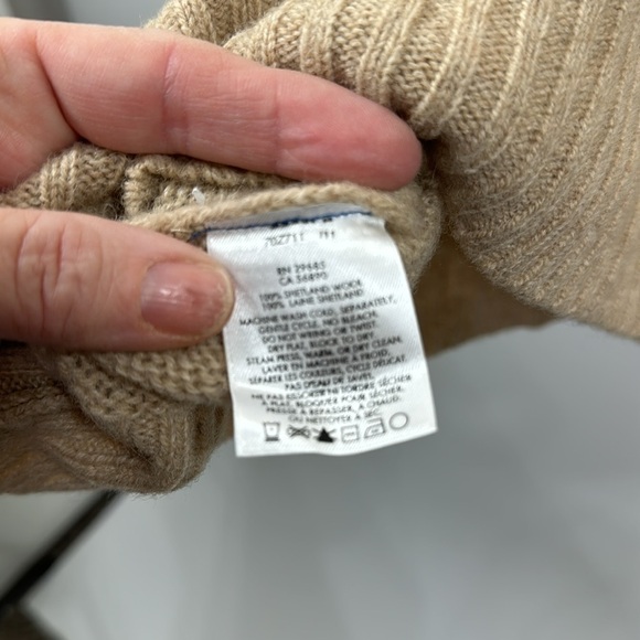 Pendleton 100% Shetland wool washable tan sweater size XL - Picture 5 of 8